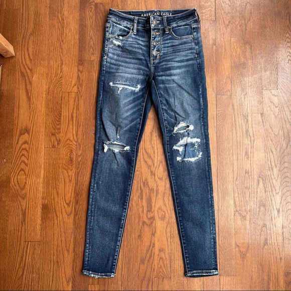 American Eagle Outfitters Denim - AEO High Rise Jegging Jeans Exposed Button Fly Sz 4